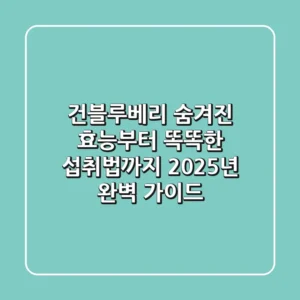 건블루베리: 숨겨진 효능부터 똑똑한 섭취법까지! 2025년 완벽 가이드