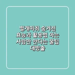 벌개미취: 숨겨진 효능과 활용법, 아는 사람만 안다는 꿀팁 대방출