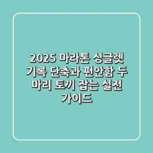 2025 마라톤 싱글렛, 기록 단축과 편안함 두 마리 토끼 잡는 실전 가이드