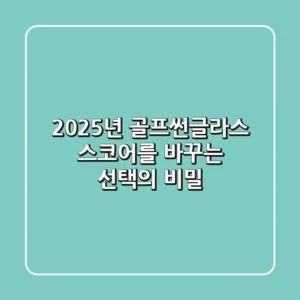 2025년 골프썬글라스, 스코어를 바꾸는 선택의 비밀