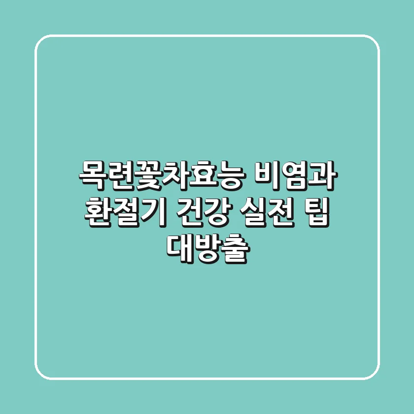 목련꽃차효능: 비염과 환절기 건강, 실전 팁 대방출