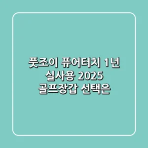 풋조이 퓨어터치 1년 실사용: 2025 골프장갑 선택은?