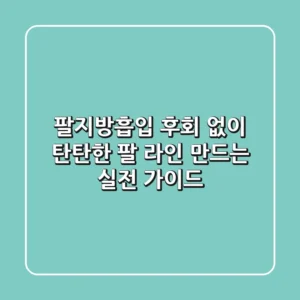 팔지방흡입, 후회 없이 탄탄한 팔 라인 만드는 실전 가이드
