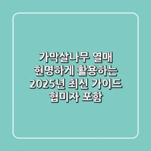 가막살나무 열매: 현명하게 활용하는 2025년 최신 가이드 (협미자 포함)