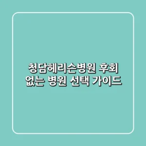 청담헤리슨병원: 후회 없는 병원 선택 가이드