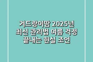 겨드랑이땀, 2025년 최신 관리법! 여름 걱정 끝내는 현실 조언
