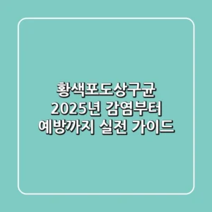 황색포도상구균: 2025년 감염부터 예방까지, 실전 가이드