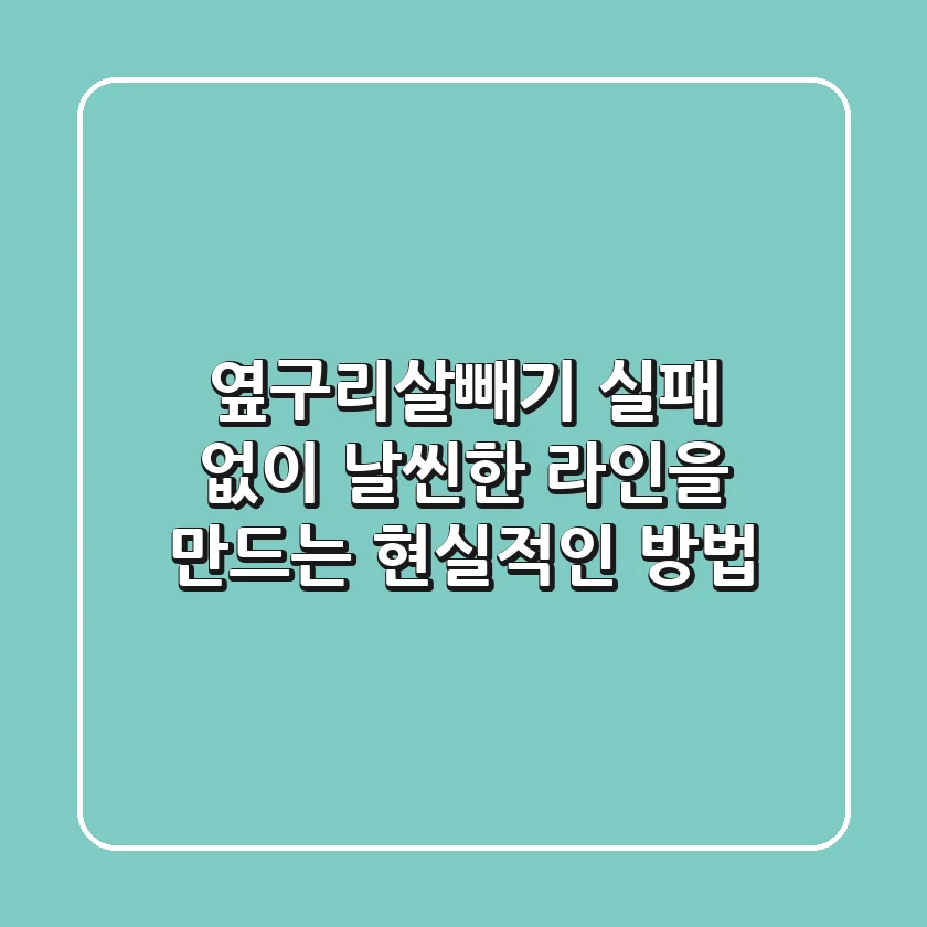 옆구리살빼기: 실패 없이 날씬한 라인을 만드는 현실적인 방법