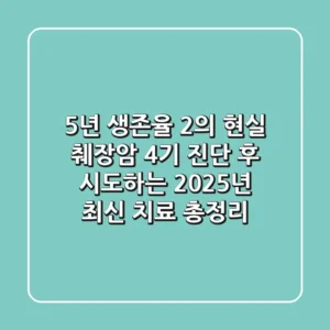 "5년 생존율 2%의 현실", 췌장암 4기 진단 후 시도하는 2025년 최신 치료 총정리