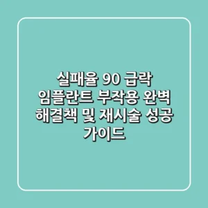 "실패율 90% 급락?", 임플란트 부작용 완벽 해결책 및 재시술 성공 가이드