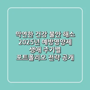 "막연한 건강 불안 해소", 2025년 예방영양제, 생애 주기별 포트폴리오 전략 공개