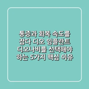 "통증과 회복 속도를 잡다", 디오 임플란트 '디오나비'를 선택해야 하는 5가지 핵심 이유