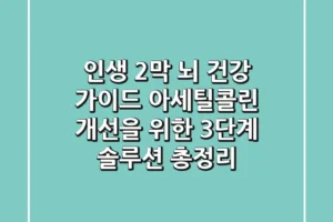 “인생 2막 뇌 건강 가이드”, 아세틸콜린 개선을 위한 3단계 솔루션 총정리