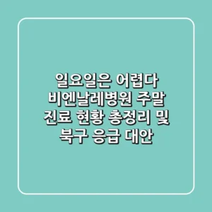 "일요일은 어렵다", 비엔날레병원 주말 진료 현황 총정리 및 북구 응급 대안