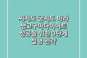 “찌지도 굽지도 마라”, 생고구마다이어트 성공을 위한 3단계 실행 전략