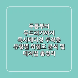 "두통부터 두드러기까지", 독시메디정 부작용 유형별 위험도 분석 및 대처법 총정리
