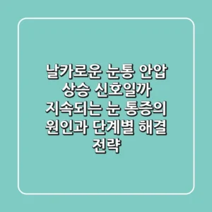 "날카로운 눈통", 안압 상승 신호일까? 지속되는 눈 통증의 원인과 단계별 해결 전략