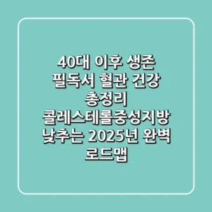 "40대 이후 생존 필독서", 혈관 건강 총정리: 콜레스테롤·중성지방 낮추는 2025년 완벽 로드맵