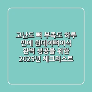 "고난도 뼈 부족도 하루 만에?", 원데이뼈이식 완벽 성공을 위한 2025년 체크리스트