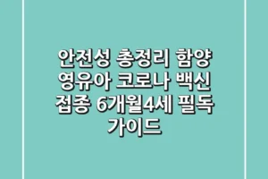 “안전성 총정리” 함양 영유아 코로나 백신 접종, 6개월~4세 필독 가이드