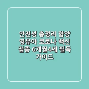 "안전성 총정리" 함양 영유아 코로나 백신 접종, 6개월~4세 필독 가이드